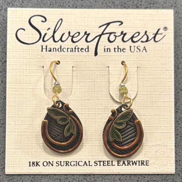 Silver Forest NWT dragonfly tear drop earrings - Picture 1 of 4